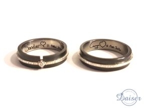 Daiser lasergraveren eigen handschrift in set ringen